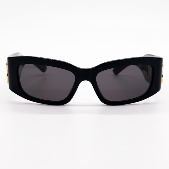 NEW BALENCIAGA BB0360S 005 SUNGLASSES UNISEX BLACK RECTANGULAR BALENCIAGA - Picture 4 of 13